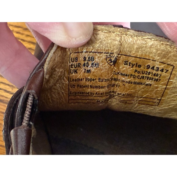 Ariat Womens Amy Clogs Size 9.5B Brown Leather Braided/Buckle Heeled - Picture 7 of 7